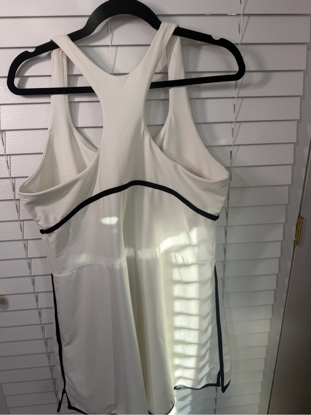 Old Navy Active White Tank Top with Navy Logo - Picture 3 of 4